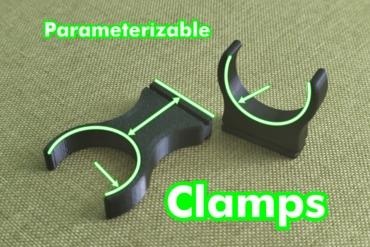 parameterizable plinth clamp For your home clip clamps 3d print model - Mito3D