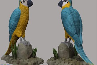 papagaio floh a arte animais estilizado 3d print model - Mito3D