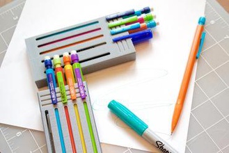 lápis caddy outros 3d ferramenta porta-lápis sharpie office organização 3d print model - Mito3D