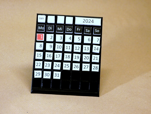 perennial monthly desktop calendar papercraft 3d print model - Mito3D