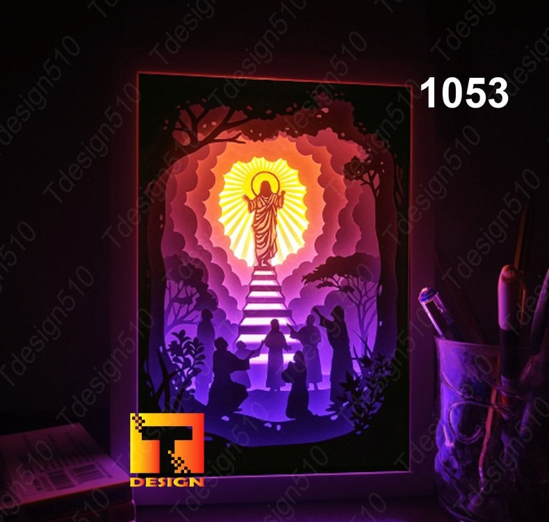 petition to lord jesus light box lamp lampara lightbox 3D print model - Mito3D