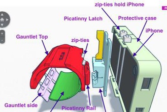 picatinny rail mount iphone protez maker diy etkinleştirin el dayağı 3d print model - Mito3D