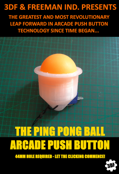 ping pong palla arcade spingere pulsante 3d print model - Mito3D