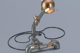 encaixe tubulação lâmpada criador diy tubo industrial steampunk 3d print model - Mito3D