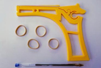 pistolet lastique - bande de caoutchouc arme à feu les jouets 3d print model - Mito3D