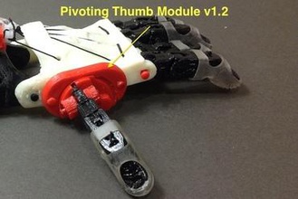 schwenkbare Daumen-Modul prothetische hand, v12 3d-Drucker-Teile-Verbesserungen hand aktivieren 3d print model - Mito3D