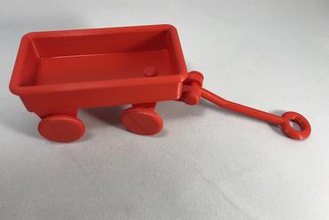 pla, pva petit chariot rouge les jouets double extrusion 3d print model - Mito3D