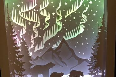 kutup ayılar aurora ışık Kutu ev hafif kutu Lampara Lamba ayı oso 3d print model - Mito3D