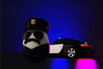 police egg toys art toy 3d print model - Mito3D