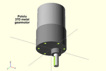 pololu 37d Getriebemotor maker diy motor 3D print model - Mito3D