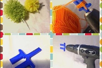 pompón-maker fabricante de bricolaje ultimaker diy hilo la artesanía pompones pla 3d print model - Mito3D