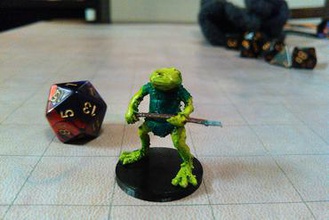 pond warrior miniatures frog toad water fighter tabletop gaming rpg dungeons dragons & dnd d&d pathfinder 3d print model - Mito3D