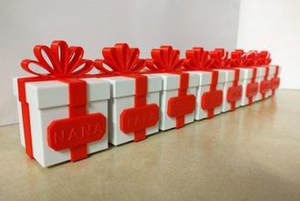 present box name tag ornament art christmas tree holidays bow decoration 3d print model - Mito3D