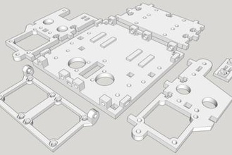 printrbot plus 21 doble de aluminio extrusión Impresora 3d piezas mejoras las extrusoras 3d print model - Mito3D