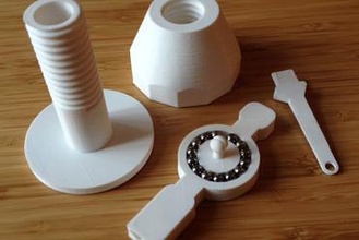 printrbot simple metal spool holder w semi printed ball bearing & thread lock 3d printer parts enhancements 3d print model - Mito3D