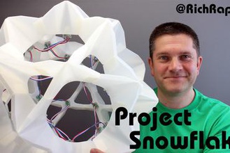 project snowflake - 3d printed led light sculpture education arduino kids led's ws2811 rgb neopixel 3d print model - Mito3D