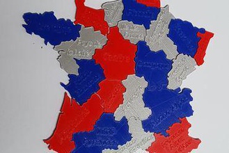 puzzle-Frankreich r gion Bildung 3d print model - Mito3D