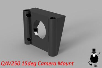 qav250 15 deg camera mount maker diy nightram lumenier drone racer board 3d print model - Mito3D