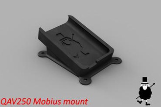 qav250 slide mobius mount 15 deg maker diy racer nightram drone multirotor 3d print model - Mito3D