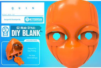 quin diy-leeres Gesicht - 3dkitbashcom Spielzeug quindoll quinsaga Kostenlose 3d-Modell 3dkitbash doll 3d print model - Mito3D
