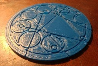 aleatorizado circular gallifreyan de la moneda joyería paramétricas openscad médico 3d print model - Mito3D