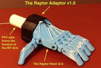 raptor adaptor v10 maker diy prosthesis prosthetic hand arm e-nable 3d print model - Mito3D