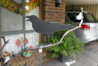 raven silhouette altri di halloween crow 3d print model - Mito3D