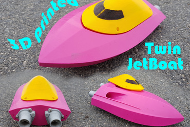 rc mini twin jet boat - prova di stampa i giocattoli la barca turbina r c veicoli acqua remoto racing controllato controllo jtronics giocattolo 3d stampate avvio idrogetto propulsione bateau 3D print model - Mito3D