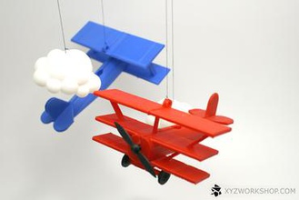 red barron mobile 3d printer parts enhancements plane nursery cloud 3d print model - Mito3D