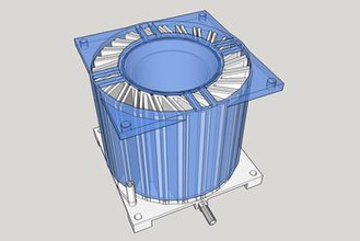 res rad-combo andere theoretisch pc Wasser Kühlung reservoir radiator 3d print model - Mito3D