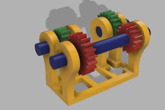 reverted gear train education gearbox 3d print model - Mito3D