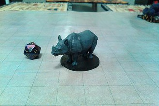 rhino tavolo di gioco miniature animale africana africa rhinoceros dungeons dragons & dnd d&d da rpg ruolo il monte 3d print model - Mito3D