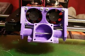 rigidbot duel extruder fan holder 3d printer parts enhancements 3d print model - Mito3D