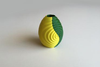 ripple vase dual extrusion 2 color your home bcn3d sigma 3d printer nozzle material printing print time-laps dualstrusion 3d print model - Mito3D