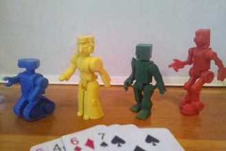 Roboter-poker-modular-Spielkarten-Roboter Spiele tabletop Brett-Spiel Brettspiel modular 3d print model - Mito3D