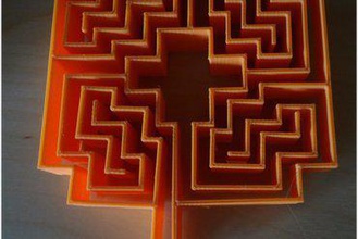 roman square rose labyrinth art 3d print model - Mito3D