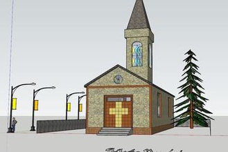 romanische chuch Kunst sketchup Kirche desing Gebäude 3d-drucken aus der Zeit Romanik 3d print model - Mito3D