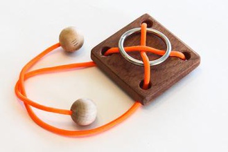 Seil-ring-puzzle - Spielzeug Seil-puzzle string puzzle ring brain teaser 3d print model - Mito3D