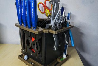 rotating tool caddy gadget storage box 3d print model - Mito3D