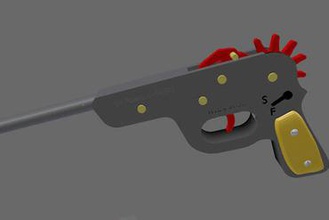 rubber band gun - Spielzeug Waffen 3d print model - Mito3D