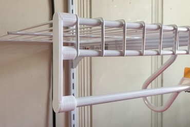 rubbermaid freeslide wire shelf end caps your home shelves cap shelving closet hanger storage rod spacer 3D print model - Mito3D