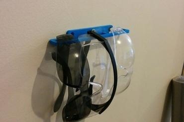 safety glasses holder - wall-mount For your home eyeglasses 3d print model - Mito3D