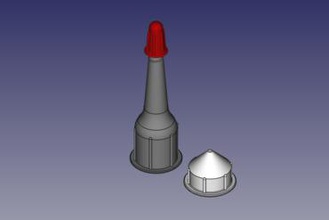screw cap & nozzle eu3 cartridges your home bottlecap spout cartridge 3d print model - Mito3D