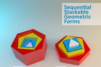 sequentielle stapelbar geometrische Formen Spiele Spiel - Spielzeug Gehirn 3d print model - Mito3D