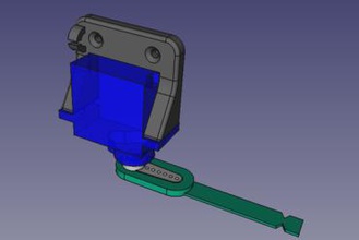servo nozzle wiper flsun3d 2020 3d printer parts enhancements oozing 3d print model - Mito3D