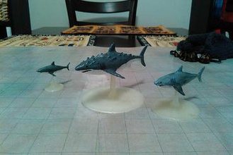 tubarões de mesa jogo miniaturas tubarão tampo jogos dnd d&d masmorras e dragões dungeons & dragons rpg roleplaying peixe oceano do mar 3d print model - Mito3D
