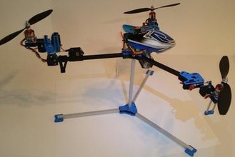 shift tricopter 3d printer parts enhancements multicopter copter gopro rotor tilt quadcopter tri quad 3d print model - Mito3D