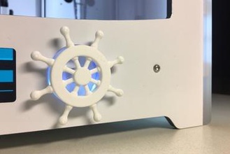 ship's wheel um2 knob 3d printer parts enhancements ultimaker2 upgrade 3d print model - Mito3D