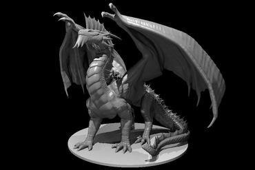 silver dragon updated dungeons dragons 3d print model - Mito3D