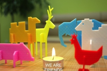 simple animals 1 toys animal cock pig sheep camel deer elephant 3D print model - Mito3D